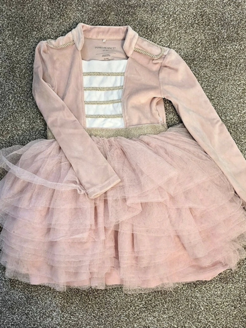 Posh Peanut Pink Nutcracker Velour Tulle Dress Girls 5T- 6T